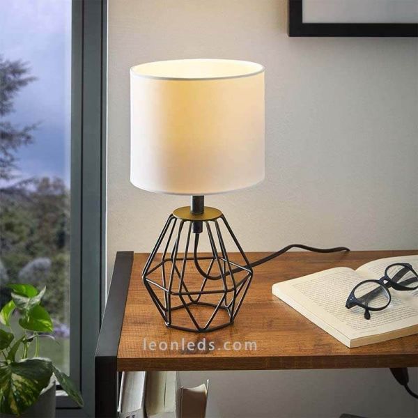 Lampe de table vintage noire et blanche 95789 Eglo | LeonLeds