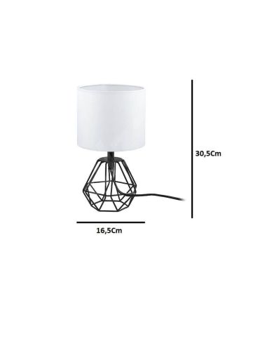 Lampe à poser vintage noir et blanc dimensions de la lampe LeonLeds Lighting