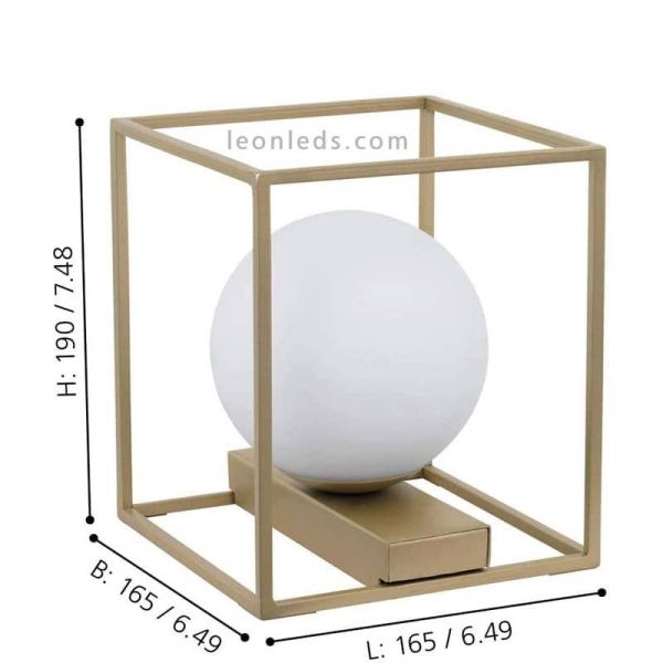 Lámpara de sobremesa Vallaspra dimensiones lámpara marca Eglo | LeonLeds