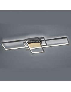 Plafonnier LED bois et noir Tucson avec 3 niveaux d'intensité lumineuse 35W Trio Lighting | leonleds 2