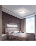 Plafón textil alargado y rectangular blanco Polaris | LeónLeds Iluminación | Aplique de pared de tela moderno para hotel