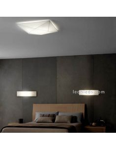 Plafón textil alargado y rectangular blanco Polaris | LeónLeds Iluminación | Aplique de pared de tela moderno 2