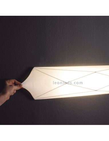 Plafón textil alargado y rectangular blanco Polaris | LeónLeds Iluminación | Aplique de pared de tela elástica