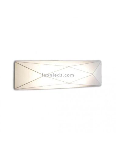 Plafón textil alargado y rectangular blanco Polaris | LeónLeds Iluminación | Aplique de pared de tela moderno
