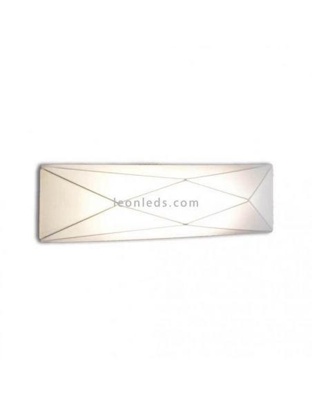 Plafón textil alargado y rectangular blanco Polaris | LeónLeds Iluminación | Aplique de pared de tela moderno
