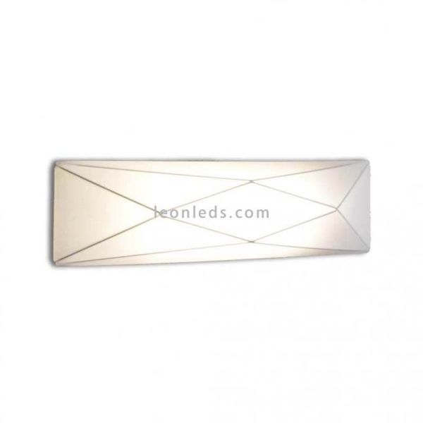 Plafón textil alargado y rectangular blanco Polaris | LeónLeds Iluminación | Aplique de pared de tela moderno