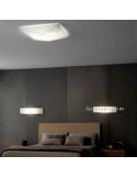 Plafón aplique de tela alargado blanco Polaris | LeónLeds Iluminación | Aplique de pared de tela moderno para dormitorio