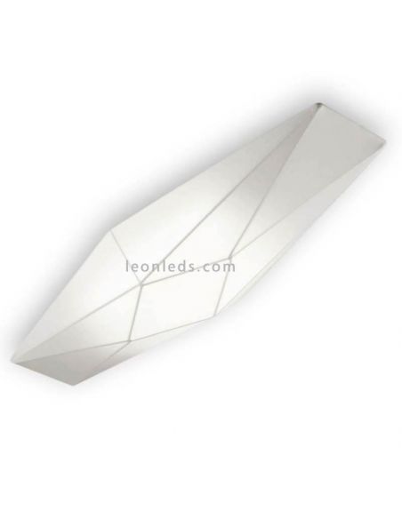 Plafón aplique de tela alargado blanco Polaris | LeónLeds Iluminación | plafón para pared y techo