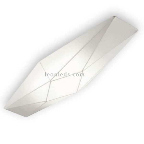Plafón aplique de tela alargado blanco Polaris | LeónLeds Iluminación | plafón para pared y techo