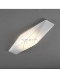 Plafón aplique de tela alargado blanco Polaris | LeónLeds Iluminación | plafón para pared y techo moderno