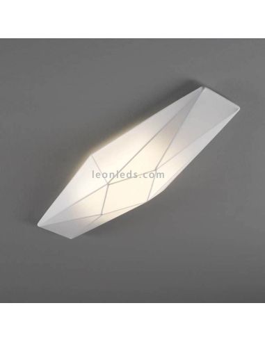 Plafón aplique de tela alargado blanco Polaris | LeónLeds Iluminación | plafón para pared y techo moderno