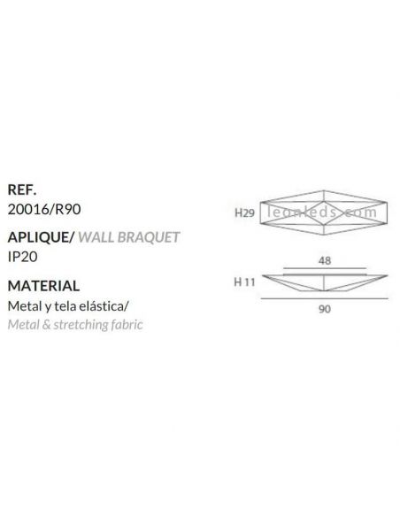 Plafón aplique de tela alargado blanco Polaris | LeónLeds Iluminación | plafón para pared y techo medidas