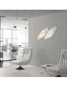 Plafón aplique de tela alargado blanco Polaris | LeónLeds Iluminación | plafón para pared y techo 2