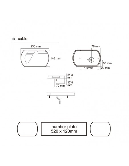 Lucidity Slimline Triangle LED Feu arrière pour remorque ou voiture | Éclairage LeonLeds