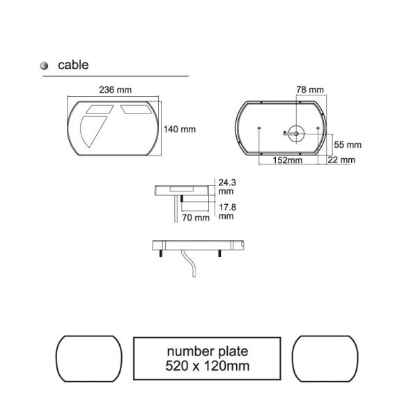 Piloto Trasero LED con Triángulo extraplano de lucidity para remolque o carro | LeonLeds Iluminación