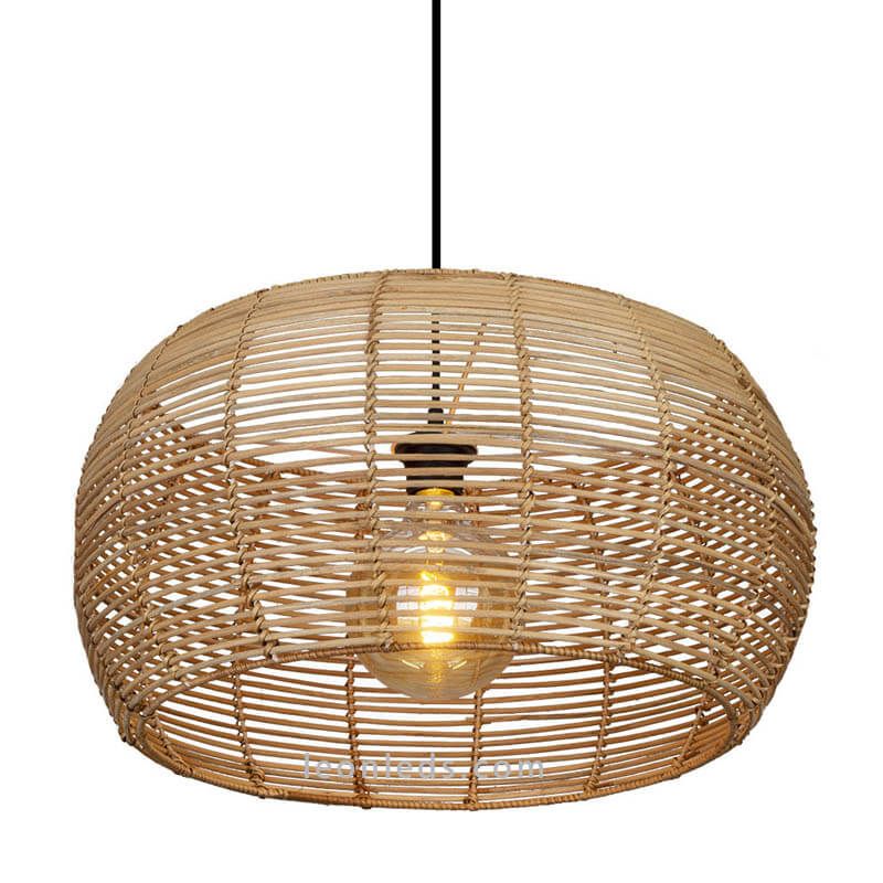Lámpara colgante redonda de Rattan Dracena