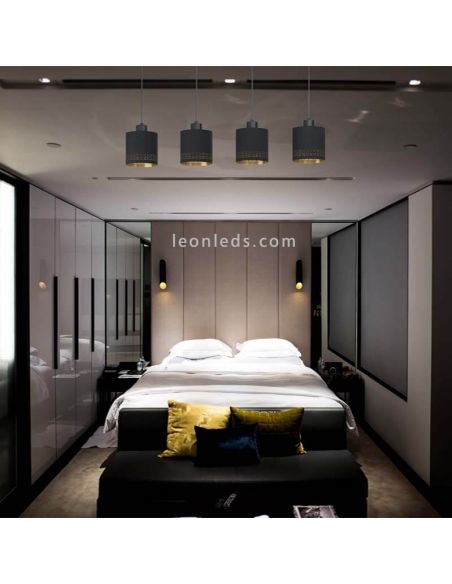 Lámpara de techo LED negra Esteperra 4xE27 foto de ambiente marca Eglo Iluminación | LeonLeds Iluminación