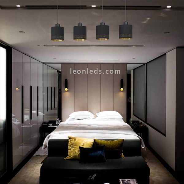 Lámpara de techo LED negra Esteperra 4xE27 foto de ambiente marca Eglo Iluminación | LeonLeds Iluminación