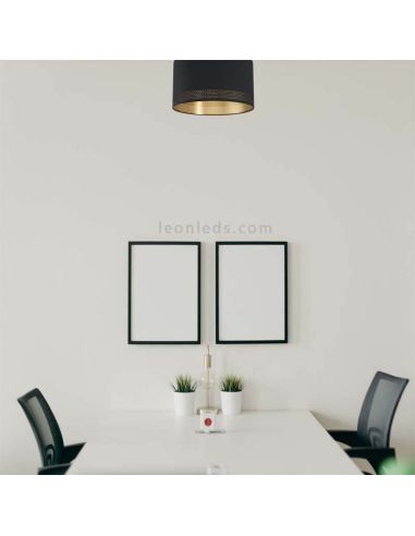 Plafón de techo LED negro Esteperra 47,5Cm 1xE27 foto de ambiente marca Eglo Iluminación | LeonLeds iluminación