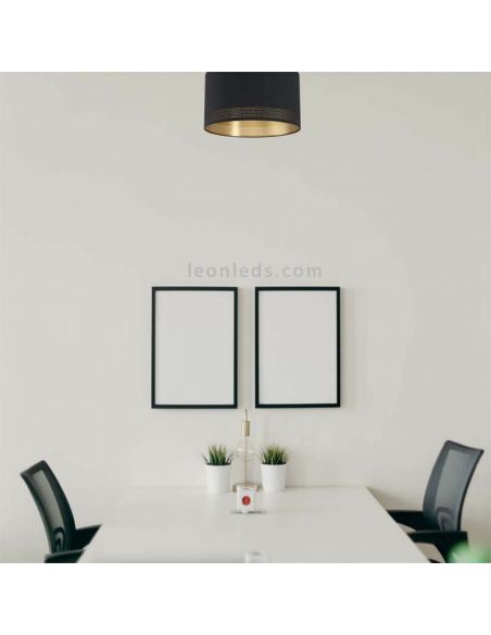 Plafón de techo LED negro Esteperra 47,5Cm 1xE27 foto de ambiente marca Eglo Iluminación | LeonLeds iluminación
