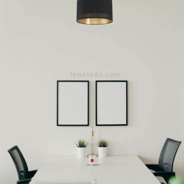 Plafón de techo LED negro Esteperra 47,5Cm 1xE27 foto de ambiente marca Eglo Iluminación | LeonLeds iluminación