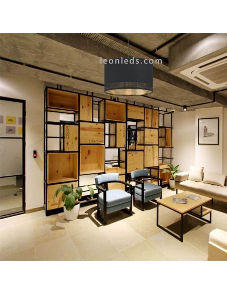 Lámpara de techo LED negra Esteperra 1x27 foto de ambiente marca Eglo Iluminación | LeonLeds Iluminación