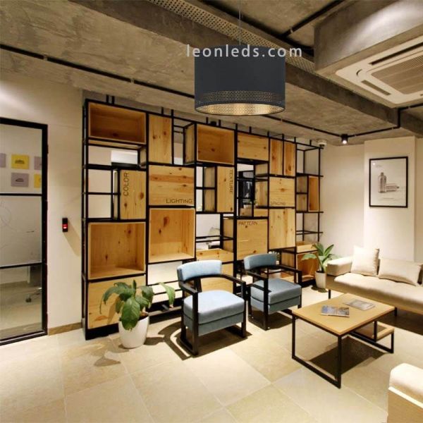 Lámpara de techo LED negra Esteperra 1x27 foto de ambiente marca Eglo Iluminación | LeonLeds Iluminación