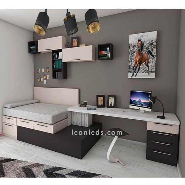 Regleta de techo LED moderna negra Esteperra bombillas 3xE27 marca Eglo Iluminación | LeonLeds