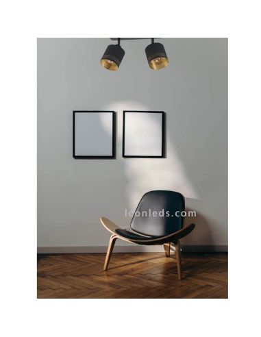 Faixa de teto LED cor preta Série Esteperra 2xE27 marca Eglo Iluminación | Leon Iluminação LED