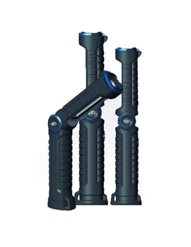 Lanterna Led Recarregável 3W + 3W Garras Magnéticas UV LCD Indicador de Carga Rotativa | leonleds