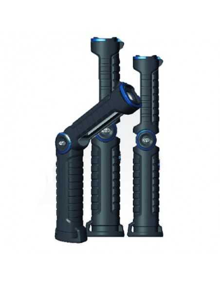 Lanterna Led Recarregável 3W + 3W Garras Magnéticas UV LCD Indicador de Carga Rotativa | leonleds