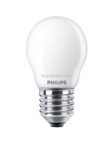 Bombilla LED esférica E27 mate 6,5W – 60W Philips 2700K | LeonLeds Iluminación