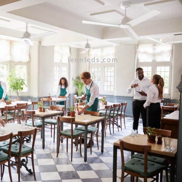 Ventilador LED com pás Anne com motor DC com acabamento branco