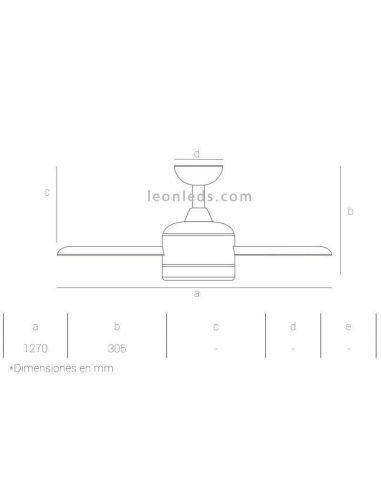 Ventilateur blanc avec pales Anne avec finition blanche avec pales en bois foncé dimensions silencieuses