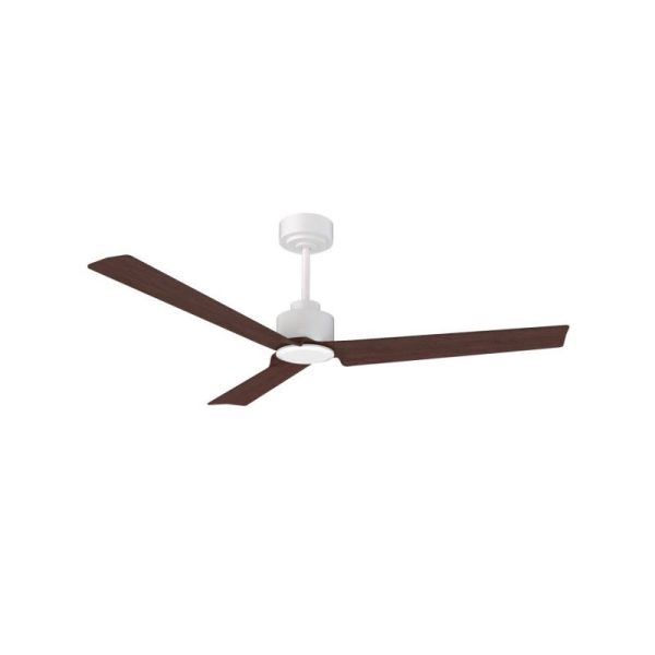 Ventilateur blanc avec pales Anne en finition blanche avec pales en bois foncé