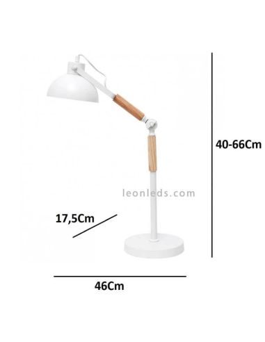 Lámpara de Sobremesa estilo Nórdico de la serie Upsala dimensiones marca Fabrilamp | LeonLeds Iluminación