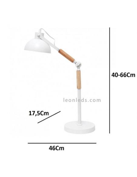 Lámpara de Sobremesa estilo Nórdico de la serie Upsala dimensiones marca Fabrilamp | LeonLeds Iluminación
