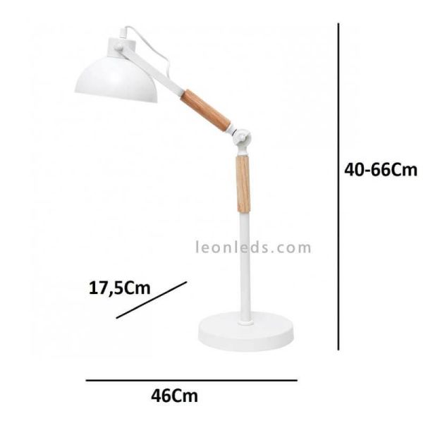 Lámpara de Sobremesa estilo Nórdico de la serie Upsala dimensiones marca Fabrilamp | LeonLeds Iluminación