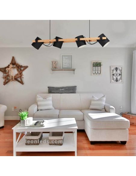 Lámpara de techo nórdica Hornwood 4xE27 Eglo Iluminación foto de ambiente | LeonLeds