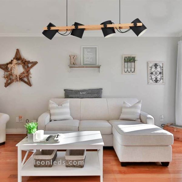 Lámpara de techo nórdica Hornwood 4xE27 Eglo Iluminación foto de ambiente | LeonLeds