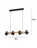 Lámpara de techo nórdica Hornwood 4xE27 Eglo Iluminación dimensiones | LeonLeds Iluminación