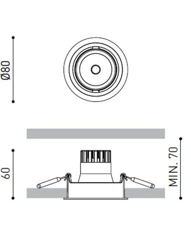Dimensões do Refletor LED Arkoslight Wellit S 7W | LeonLeds