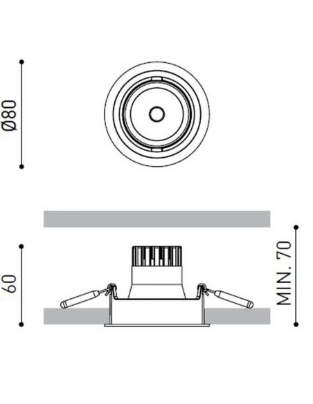 Dimensões do Refletor LED Arkoslight Wellit S 7W | LeonLeds