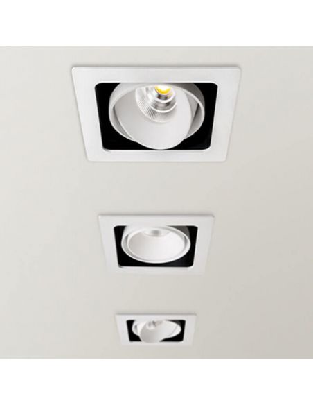 Varios focos LED Twist empotrables de Arkoslight en techo | Leonleds