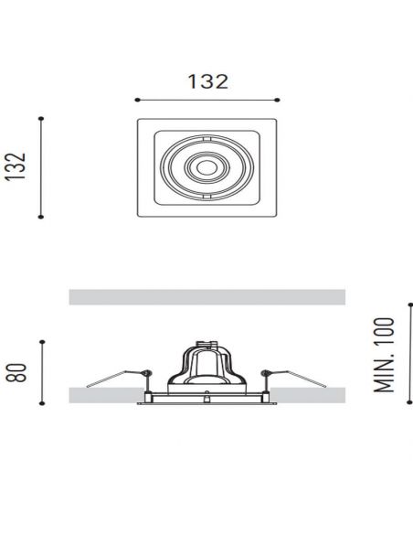 Medidas del foco empotrable LED Twist de Arkoslight | Leonleds