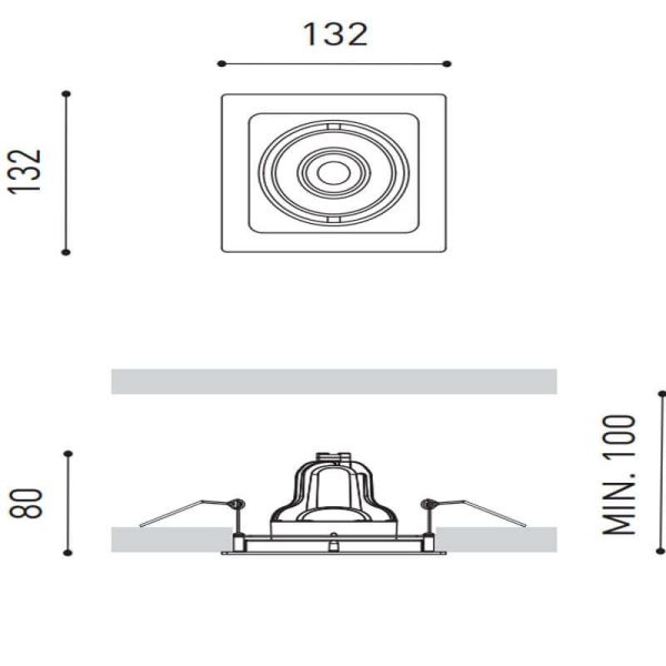 Medidas del foco empotrable LED Twist de Arkoslight | Leonleds