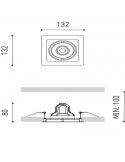 Dimensiones del foco empotrable LED Twist de Arkoslight | Leonleds