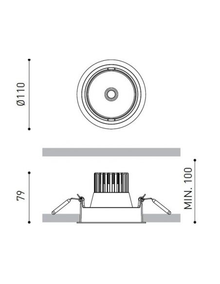 Dimensions du projecteur LED Arkoslight Wellit M 15W | LeonLeds