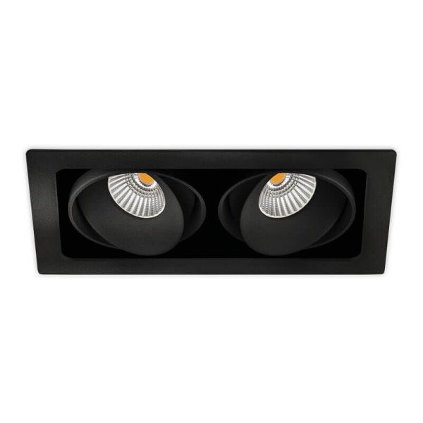 Spot orientable Twist Double 7W noir de Arkoslight | leonleds