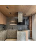 Arkoslight Twist Projetor LED preto de encastrar duplo na cozinha | leonleds